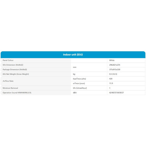 DaikinAC-1.0Ton-Inverter-3Star-SplitAC-ATKL35UV16WandRKL35UV16W-CopperCondenser-IDUSpecification