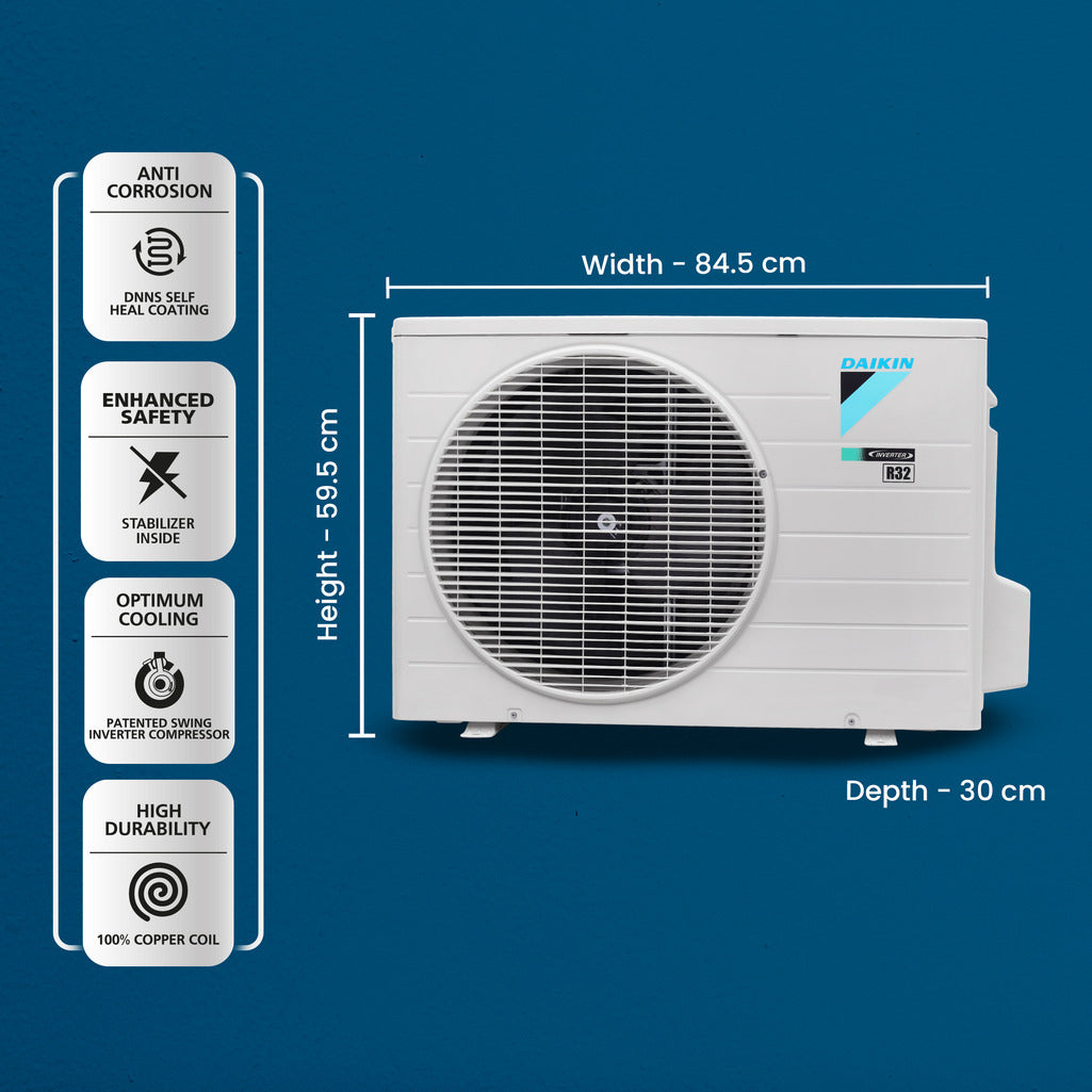 DaikinAC-1.5-TonHotandColdInverter-3Star-SplitAC-FTHT50UV16AndRHT50UV16-CopperCondenser-IDUDimension