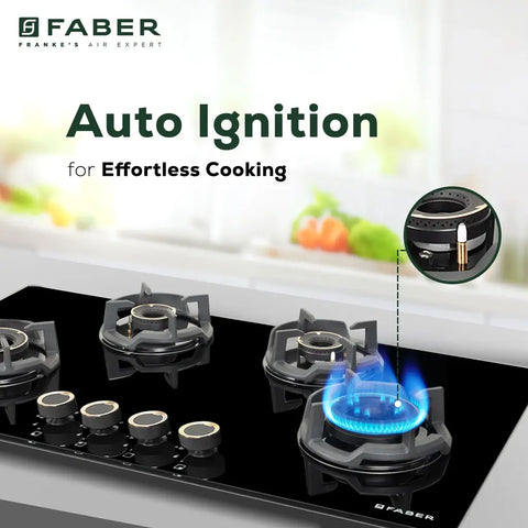 Faber 90cm 4 Burner Hob Experia HT 904 ALU AI FFD