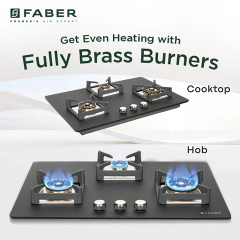 Faber 75 cm 3 Burner Hob Bella HT753 BR AI - Hob and Cooktop
