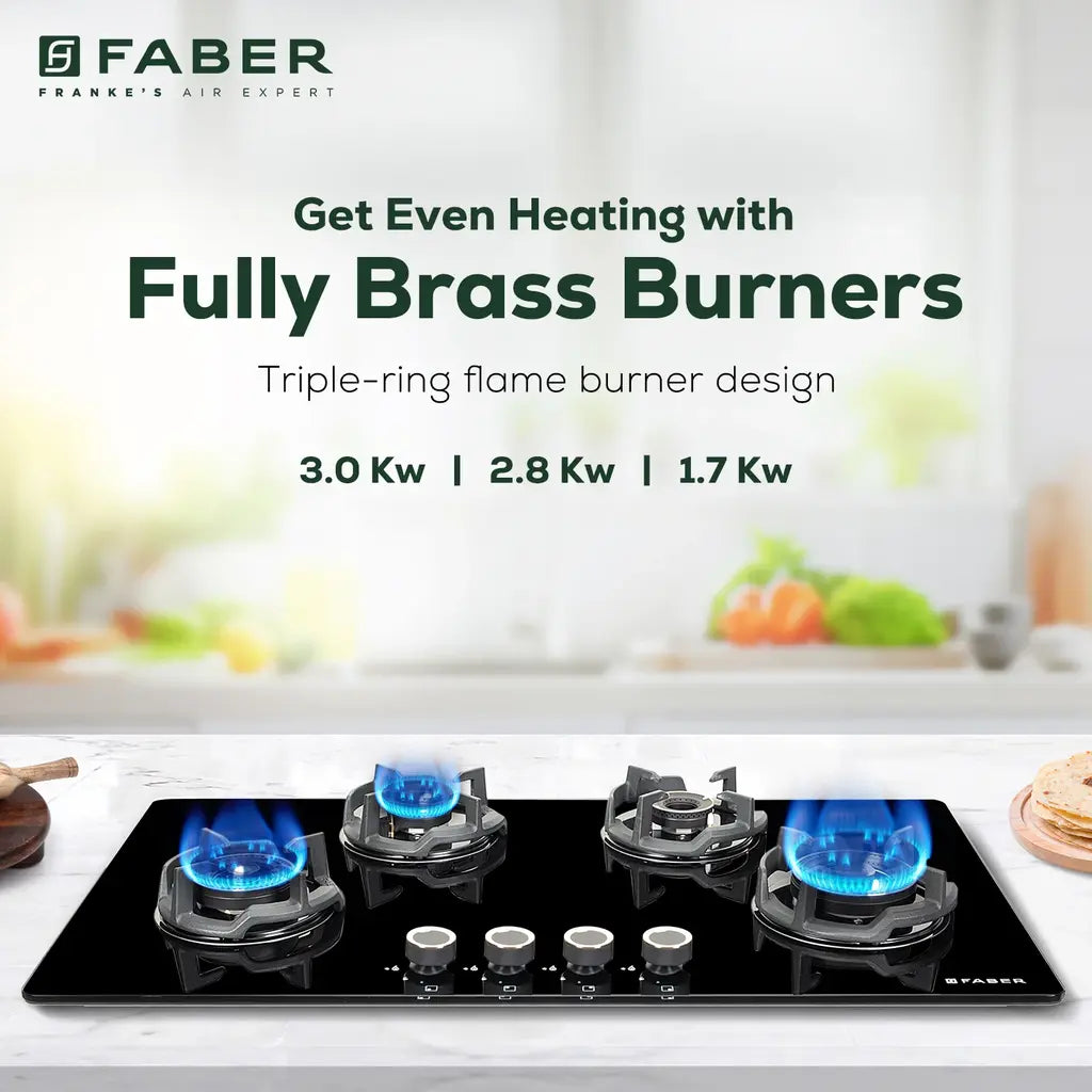 Faber_90cm_4_Burner_Hob_Experia_HT_904_ALU_AI_FFD-Triple_Ring _Flame_Burner_Design
