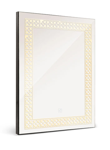 S3 Flora செவ்வக LED மிரர் 24x18 இன்ச் Saint-Gobain Mirror - 3 கலர் இல்லாமல் Defogger