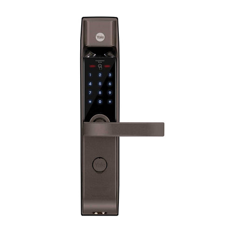 Yale YDM 4115 -A Series, Biometric Smart Lock, Brown With Fingerprint, PIN, manual key and Yale Home App