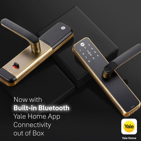 Yale Zuri S Antique Bronze Smart Lock With 5 Way Unlocking - Fingerprint, PIN, RFID, Manual Key and Built-in Bluetooth To Access through Home App Included Wifi Bridge
