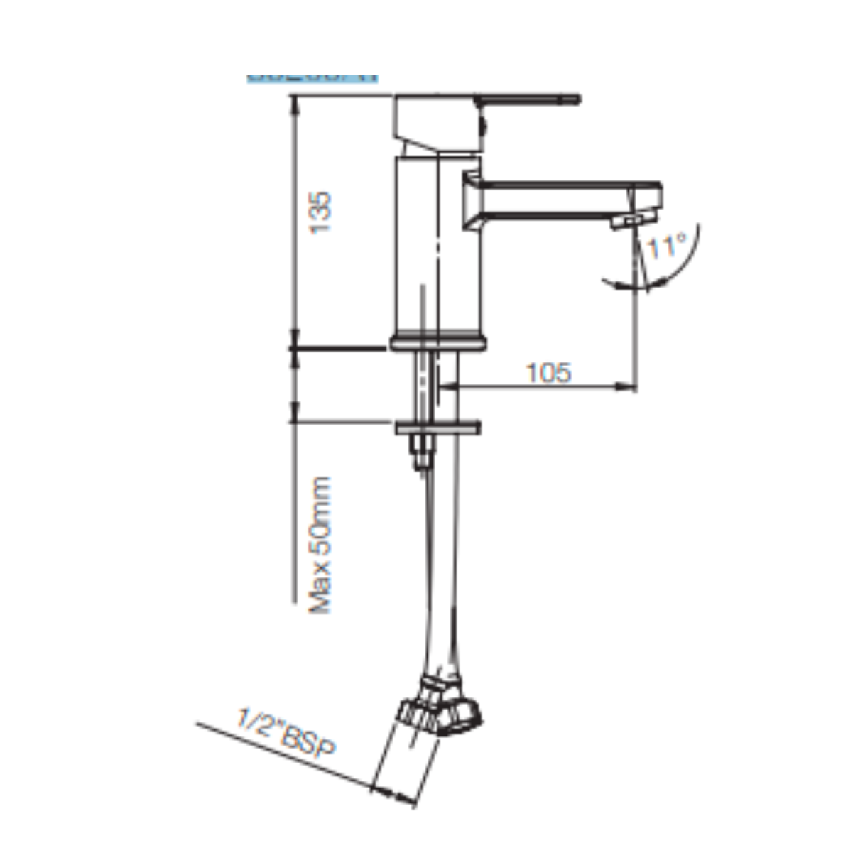 Parryware Claret Basin Mixer Cold Start G5265A1 For Washbasin