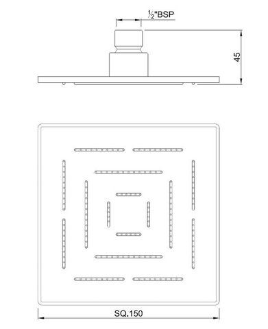 Jaquar Square Shape Maze Overhead Shower  200X200mm - OHS-CHR-1619