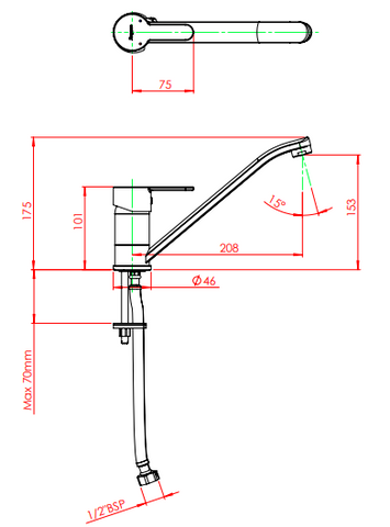 Parryware Claret Single Lever Deck Mounted Sink Mixer G5249A1