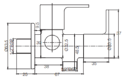 Parryware Claret Two Way Angle Valve (T4643A1/ G5243A1)