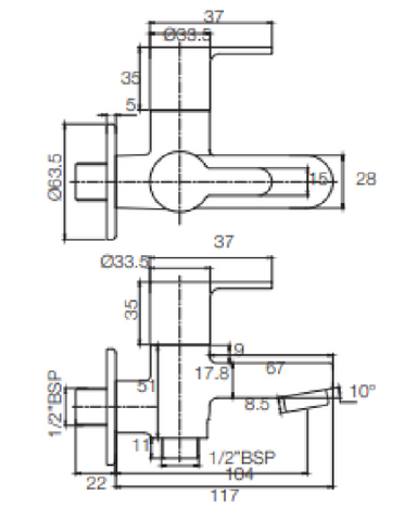 Parryware Claret Two Way Bib Cock (G5234A1)