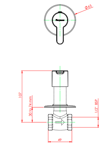 Parryware Claret Concealed Diverter Upper Trim (Compatible with G5051A1) G5250A1