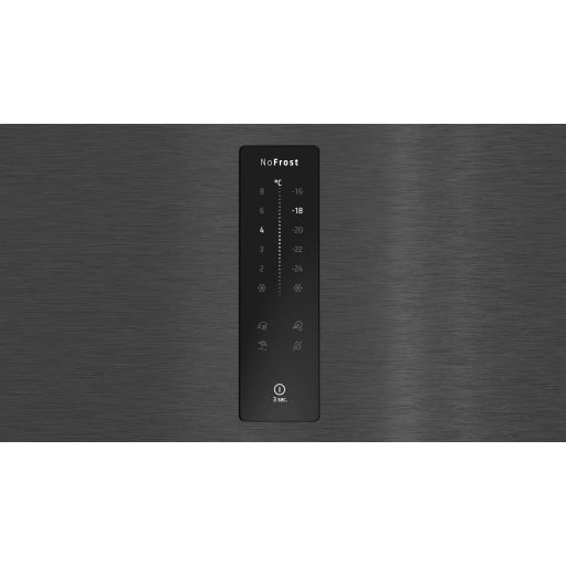 Siemens_iQ300_Free-Standing_Fridge-Freezer_With_Freezer_At_Bottom_193_x_70_cm_Brushed_Black_Steel_Anti_Fingerprint_Total_No_Frost_-_KG56NCX41I-Display