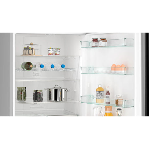 Siemens_iQ300_Free-Standing_Fridge-Freezer_With_Freezer_At_Bottom_193_x_70_cm_Brushed_Black_Steel_Anti_Fingerprint_Total_No_Frost_-_KG56NCX41I-Open-View