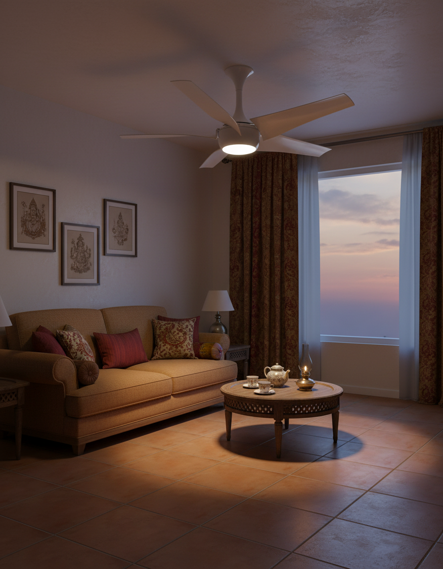 Superfan SuperQ Lux BLDC Ceiling Fan with Light - White colour fan used in the hall