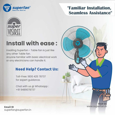 Superfan Super Visiree BLDC Wall Fan Easy Installation