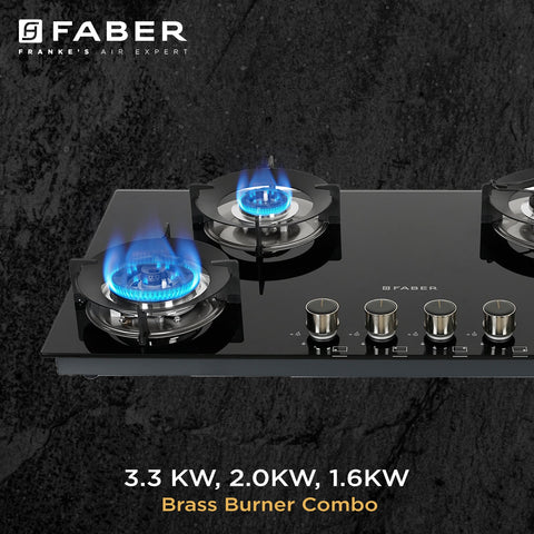 Faber Hob Superia HT904 BR AI 4 Burner Auto-Ignition Spillage Proof Gas Hob Top