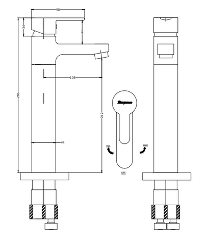 Parryware Claret Tall Pillar Cock T4642A1