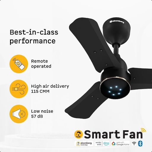 Atomberg Renesa Halo 600 mm black ceiling fan with features