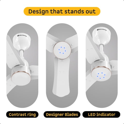 Atomberg Renesa Halo 600 mm white ceiling fan design