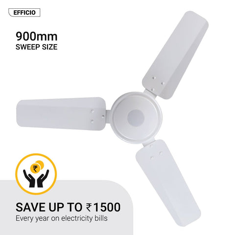 Atomberg Efficio 900 mm BLDC Motor with Remote 3 Blade Ceiling Fan