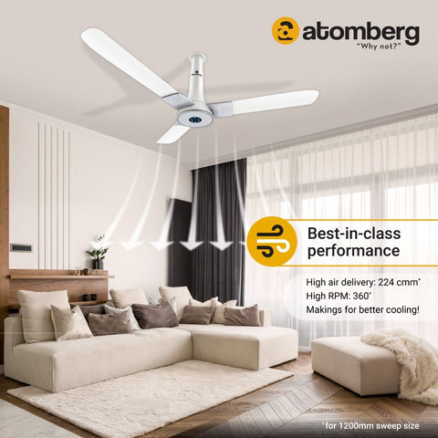 Atomberg Studio+ 1200mm BLDC motor Energy Saving Ceiling Fan