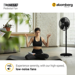 Atomberg Renesa 400mm BLDC motor Energy Saving Pedestal Fan with Remote Control