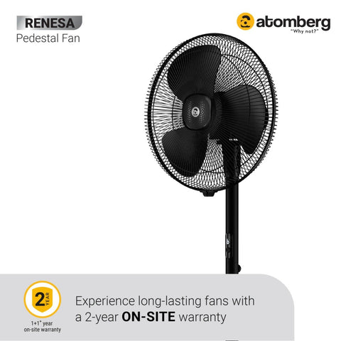 Atomberg Renesa 400mm BLDC motor Energy Saving Pedestal Fan with Remote Control