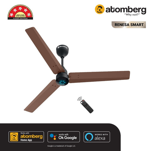 Atomberg Renesa Smart 1200mm BLDC Motor 5 Star Rated Ceiling Fan with IoT and Remote