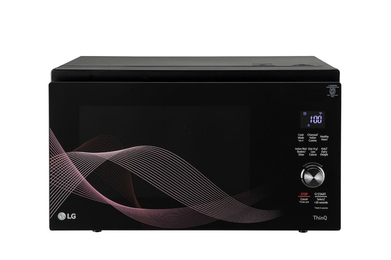 LG 32 Litres Charcoal Convection Microwave Oven MJEN326UHW With Scan-To-Cook, Diet Fry, Steam Chef, Motorised Rotisserie, Black 