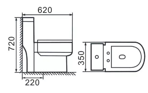 பாரிவேர் பிரைம் பிளஸ் சிங்கிள் பீஸ் S-220MM Commode C8918