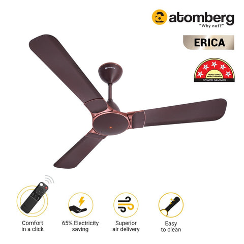 Atomberg Erica Ceiling Fans with BLDC Motor and Remote 1200mm