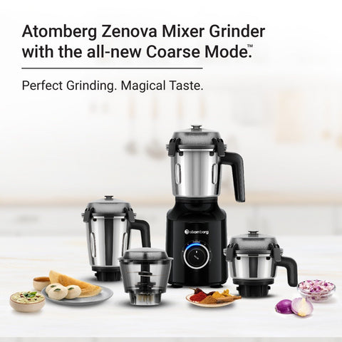 Atomberg Zenova Mixer Grinder with Unique Coarse Model 4 Jars including Chopper Jar with Hands Free Operation